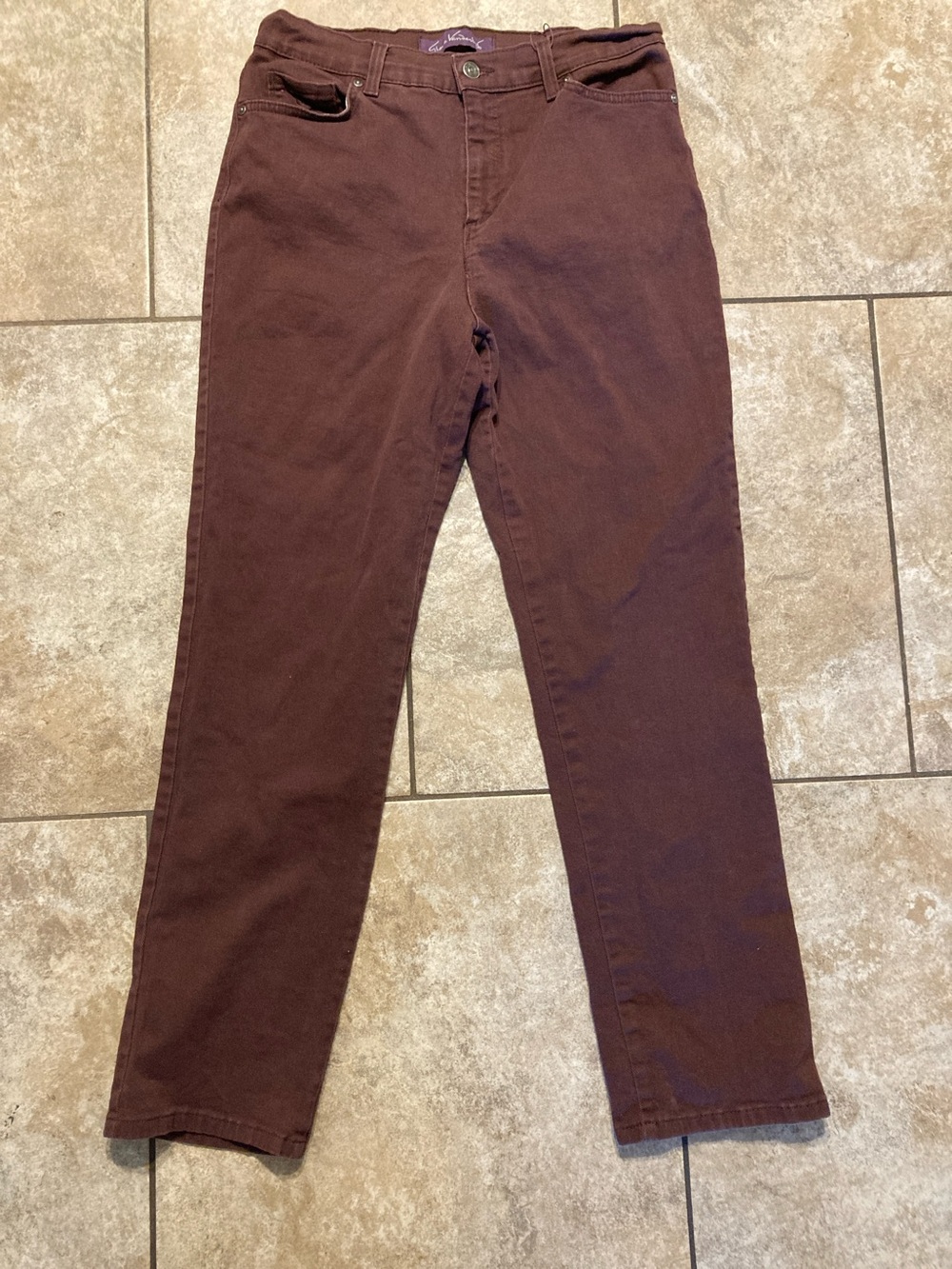 Gloria Vanderbilt Brown Straight-Leg Pants - Casual Everyday Wear